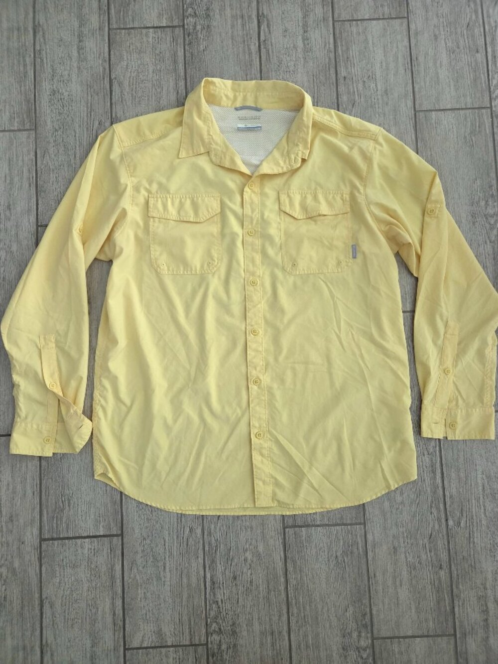 Columbia PFG Men's Long Sleeve Fishing Shirt Yellow Size XL